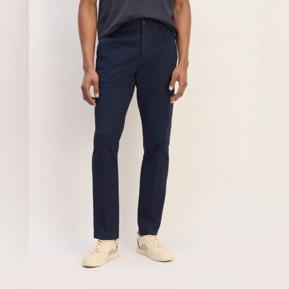 Everlane Men's Relaxed Taper Air‎ Chino Pants Navy Blue Organic Cotton NEW 32x32